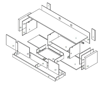 Picture of Modrest Vision - Modern Black Oak Floating TV Stand