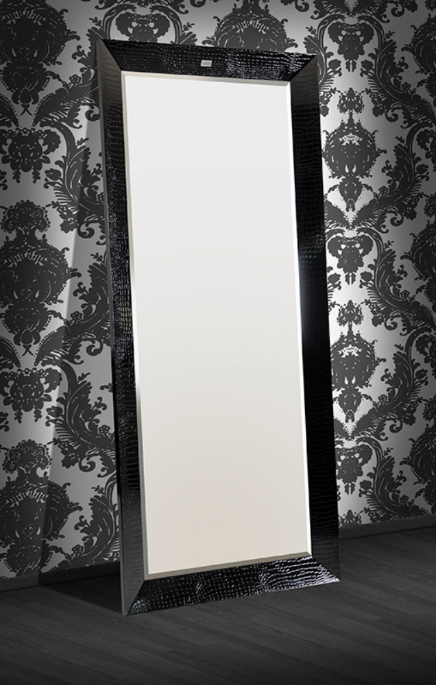 Picture of A&X Regal Black Crocodile Floor Mirror