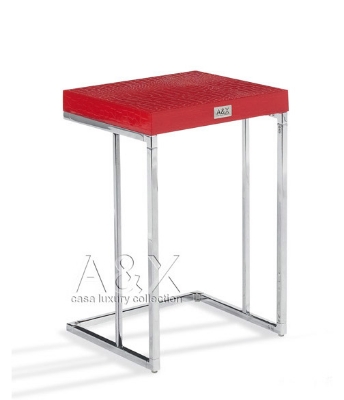 Picture of A&X Amelia - Modern Red Crocodile Lacquer End Table Set