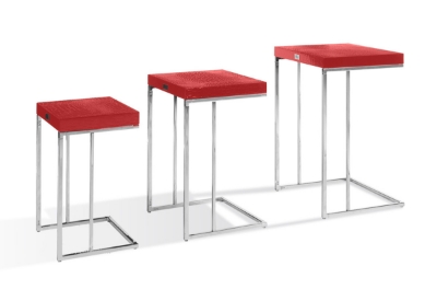 Picture of A&X Amelia - Modern Red Crocodile Lacquer End Table Set