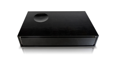 Picture of A&X Grand Modern Black Crocodile Lacquer Coffee Table with 2 Drawers