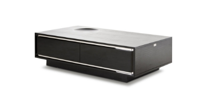 Picture of A&X Grand Modern Black Crocodile Lacquer Coffee Table with 2 Drawers