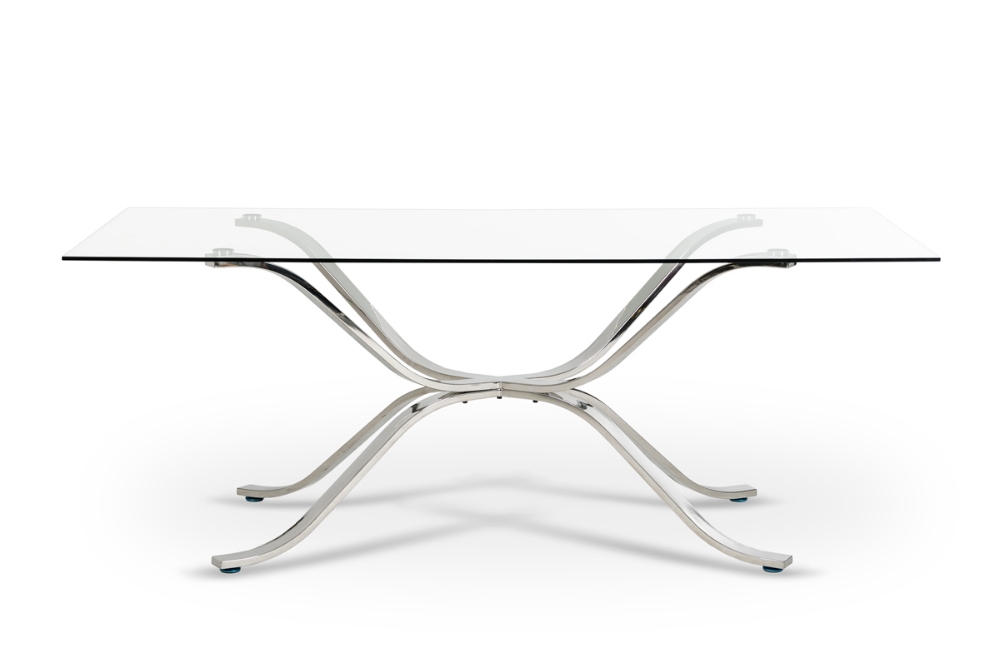 Picture of Modrest Adderley Modern Stainless Steel w/ Glass Top Dining Table