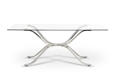 Picture of Modrest Adderley Modern Stainless Steel w/ Glass Top Dining Table