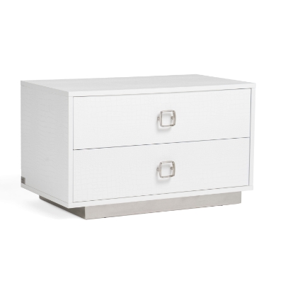 Picture of A&X Victoria Modern White Crocodile Nightstand