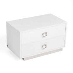 Picture of A&X Victoria Modern White Crocodile Nightstand