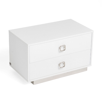 Picture of A&X Victoria Modern White Crocodile Nightstand