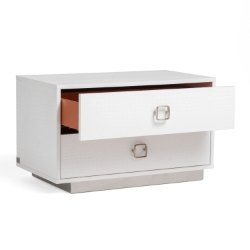 Picture of A&X Victoria Modern White Crocodile Nightstand