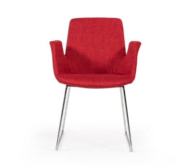 Picture of Modrest Altair Mid-Century Red Fabric Dining Chair