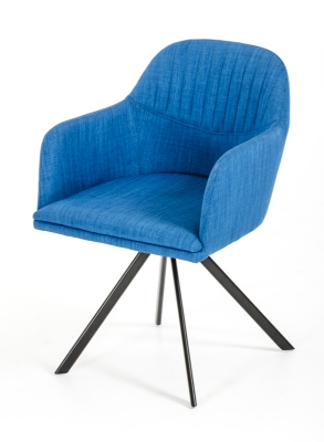 Picture of Modrest Synergy Mid-Century Blue Fabric Dining Arm Chair