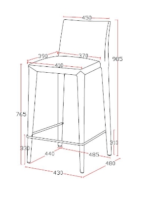 Picture of Modrest Medford Mid-Century Grey Fabric Bar Stool