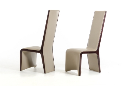 Picture of Modrest Pacer - Modern Taupe & Ebony Dining Chair (Set of 2)