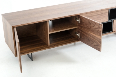 Picture of Modrest Torlonia Modern Walnut & Black TV Stand