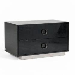 Picture of A&X Victoria Modern Black Crocodile Nightstand