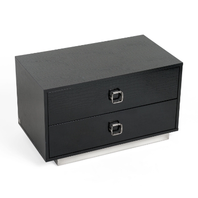 Picture of A&X Victoria Modern Black Crocodile Nightstand