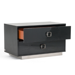 Picture of A&X Victoria Modern Black Crocodile Nightstand