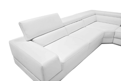 Picture of Divani Casa Pella - Modern White Italian Leather U Shaped Sectional Sofa