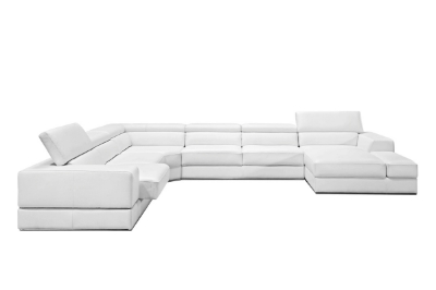 Picture of Divani Casa Pella - Modern White Italian Leather U Shaped Sectional Sofa