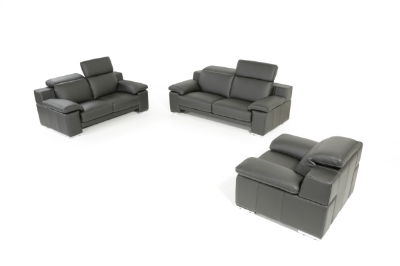 Picture of Lamod Italia Evergreen Modern Black Italian Leather Sofa Set