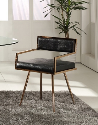 Picture of Modrest Rosario Modern Black & Rosegold Dining Chair