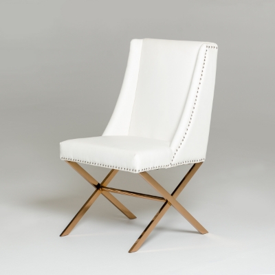 Picture of Modrest Alexia - Modern White + Rosegold Dining Chair