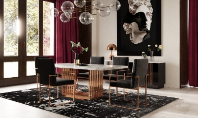 Picture of Modrest Kingsley Modern Marble & Rosegold Dining Table