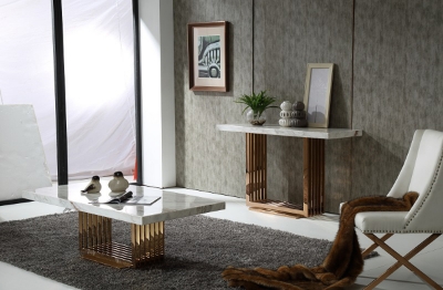 Picture of Modrest Kingsley Modern Marble & Rosegold Console Table