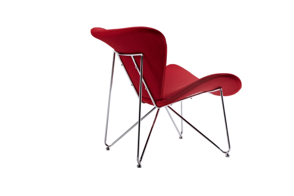 Picture of Modrest Decatur Mid-Century Red Fabric Accent Chair