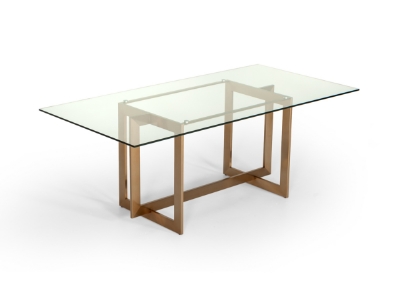 Picture of Modrest Keaton Modern Glass & Brass Dining Table