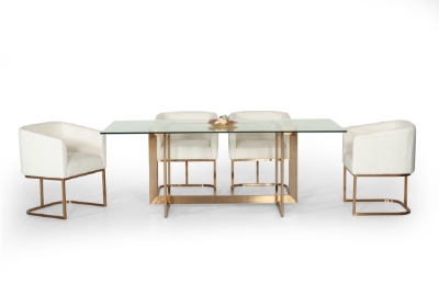 Picture of Modrest Keaton Modern Glass & Brass Dining Table