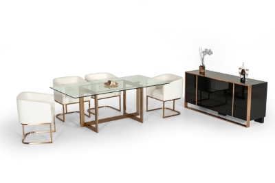 Picture of Modrest Keaton Modern Glass & Brass Dining Table