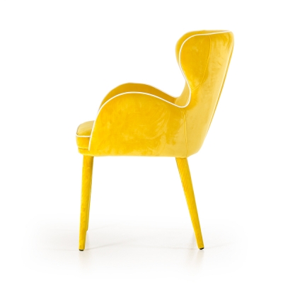 Picture of Modrest Tigard Mid-Century Yellow Fabric Dining Chair