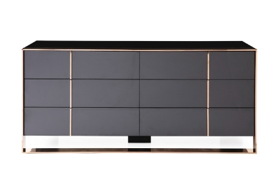 Picture of Nova Domus Cartier Modern Black & Rosegold Bedroom Set