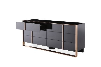 Picture of Nova Domus Cartier Modern Black & Rosegold Bedroom Set