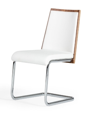 Picture of Morgan - Modern White & Walnut Dining Chair (Set of 2)