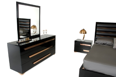 Picture of Nova Domus Romeo Italian Modern Black & Rosegold Mirror