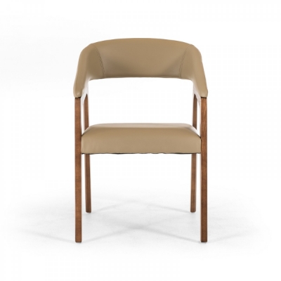 Picture of Modrest Clive Mid-Century Taupe & Walnut Dining Chair