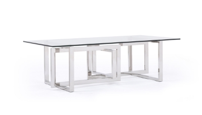 Picture of Modrest Valiant Modern Glass & Stainless Steel Coffee Table