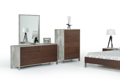 Picture of Nova Domus Conner Modern Dark Walnut & Faux Concrete Dresser