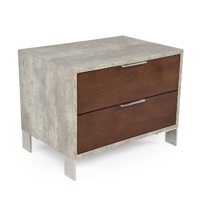 Picture of Nova Domus Conner Modern Dark Walnut & Faux Concrete Nightstand