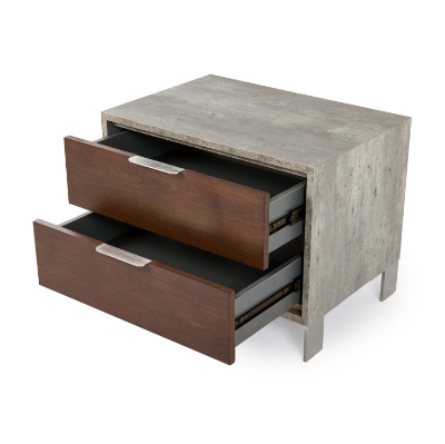 Picture of Nova Domus Conner Modern Dark Walnut & Faux Concrete Nightstand