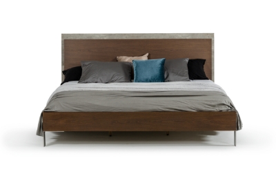 Picture of Nova Domus Conner Modern Dark Walnut & Faux Concrete Bed