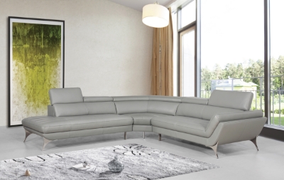 Picture of Divani Casa Graphite - Modern Grey Leather Left Facing Sectional Sofa