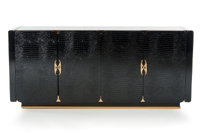 Picture of A&X Talin Modern Black Crocodile & Rosegold Buffet