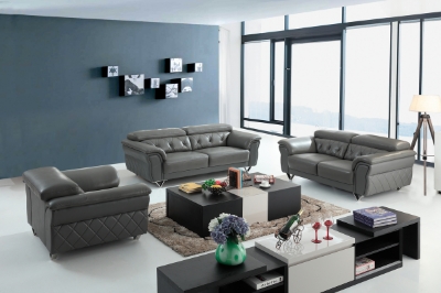 Picture of Divani Casa Perry Modern Grey Leather Sofa Set