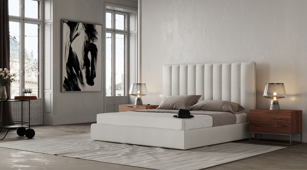 Picture of Modrest Valhalla - Contemporary White Fabric EK Bed