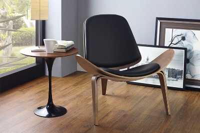 Picture of Modrest Warren Mid-Century Black & Walnut Accent Chair