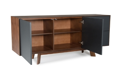 Picture of Modrest Weylyn Mid-Century Charcoal Grey & Walnut Buffet