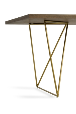 Picture of Modrest Marcia Mid-Century Tobacco & Antique Brass Dining Table