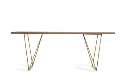 Picture of Modrest Marcia Mid-Century Tobacco & Antique Brass Dining Table